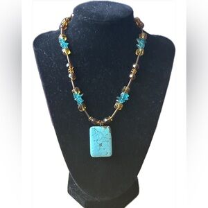 Boho statement necklace 16”